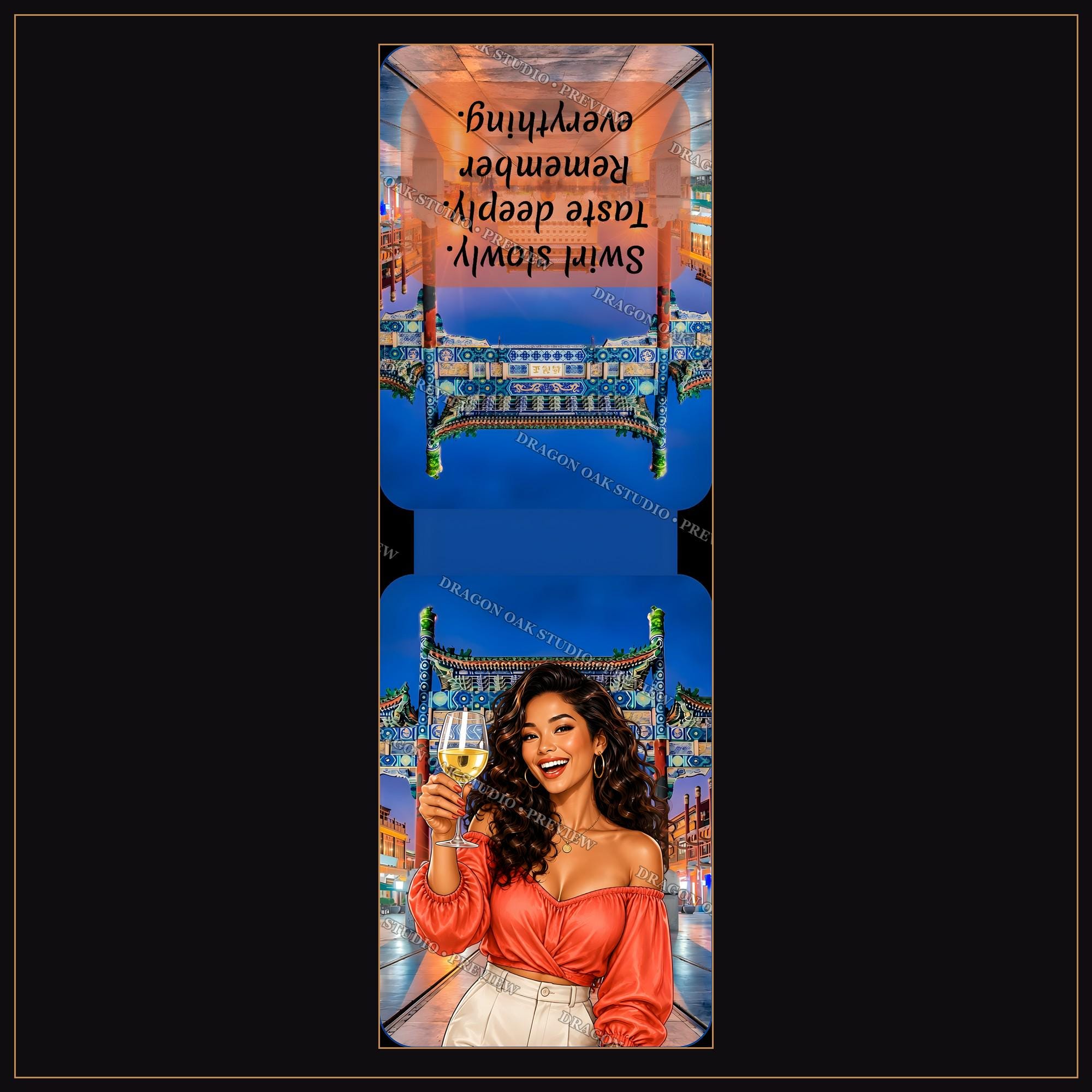 Wine Girl Magnetic Bookmark Printable Bundle Vol. 4, 5 Designs, 2x6 Inch PNG, Wine Lover Gift, Digital Download