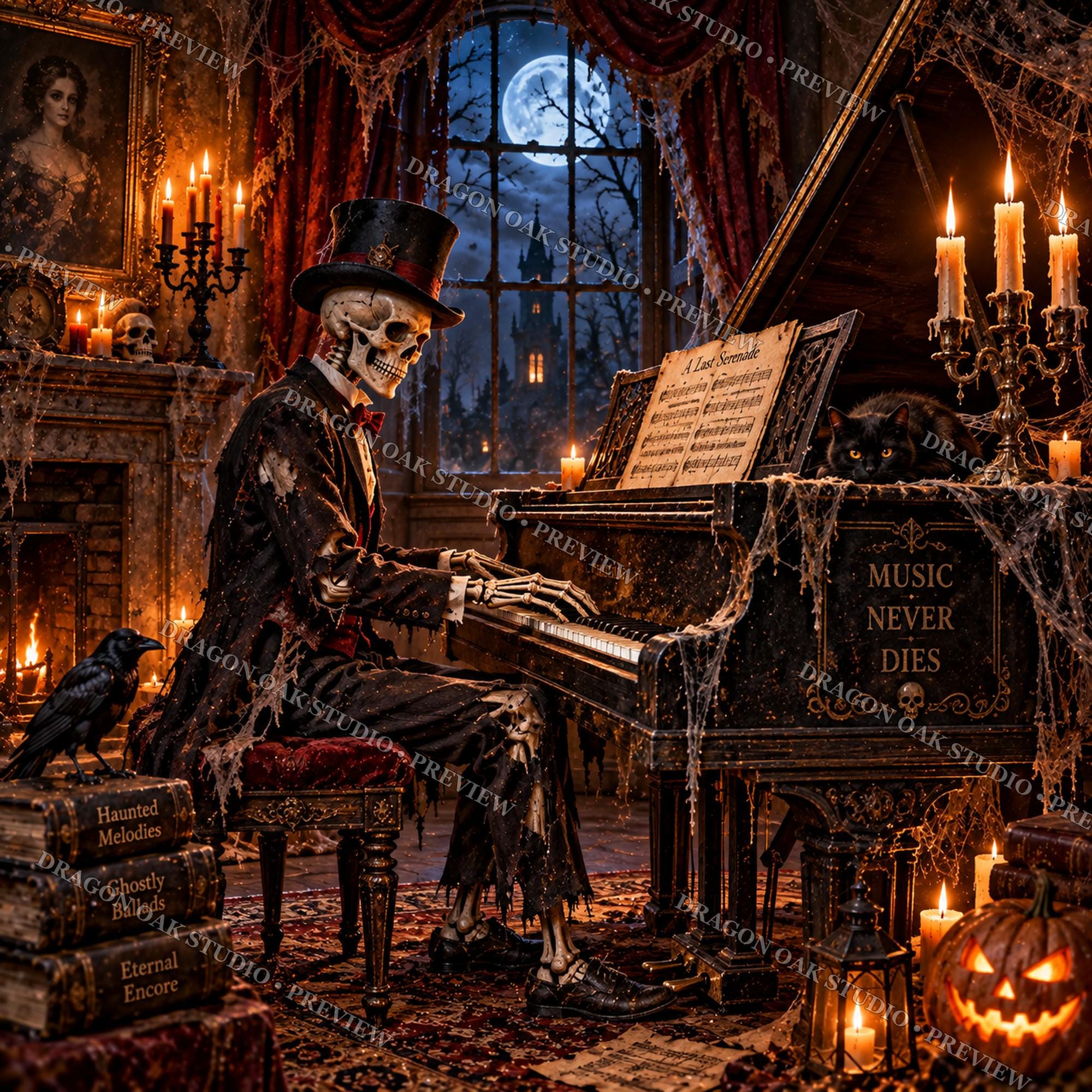 Whimsical Skeleton Halloween Coaster Bundle, Graveyard Designs (Digital Download)