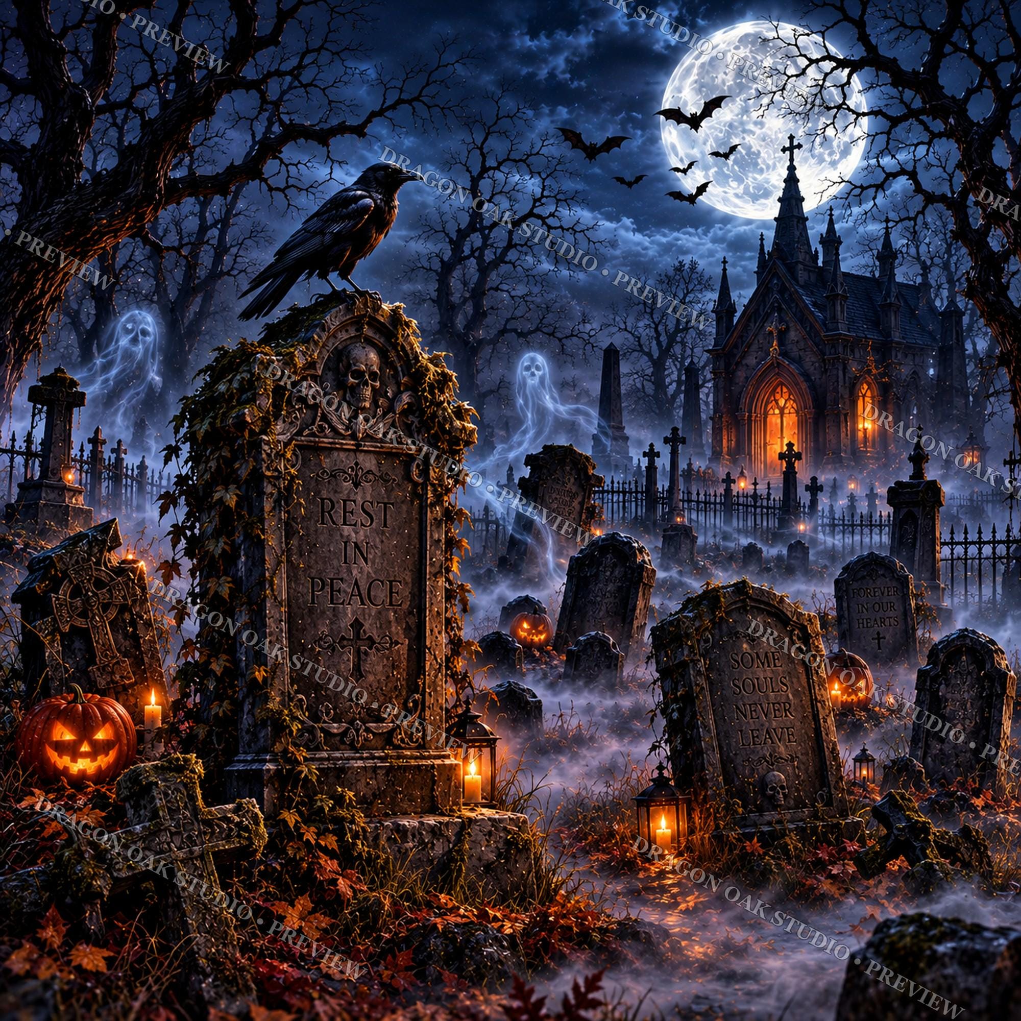 Zombie Graveyard Carnival Coaster Bundle, 4 Halloween Horror PNGs (Digital Download)