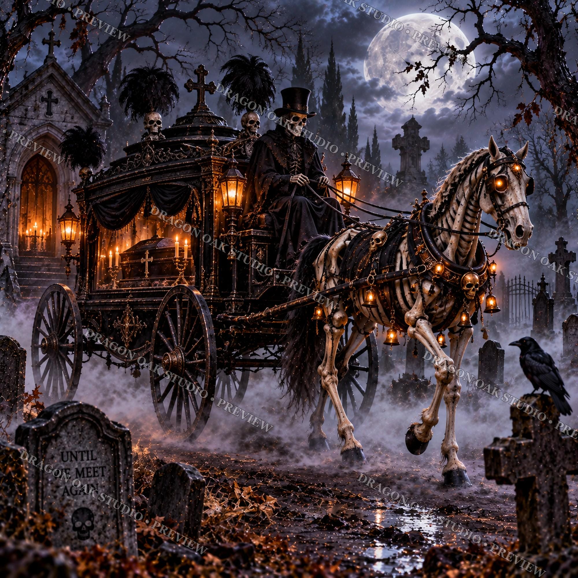 Whimsical Skeleton Halloween Coaster Bundle, Graveyard Designs (Digital Download)