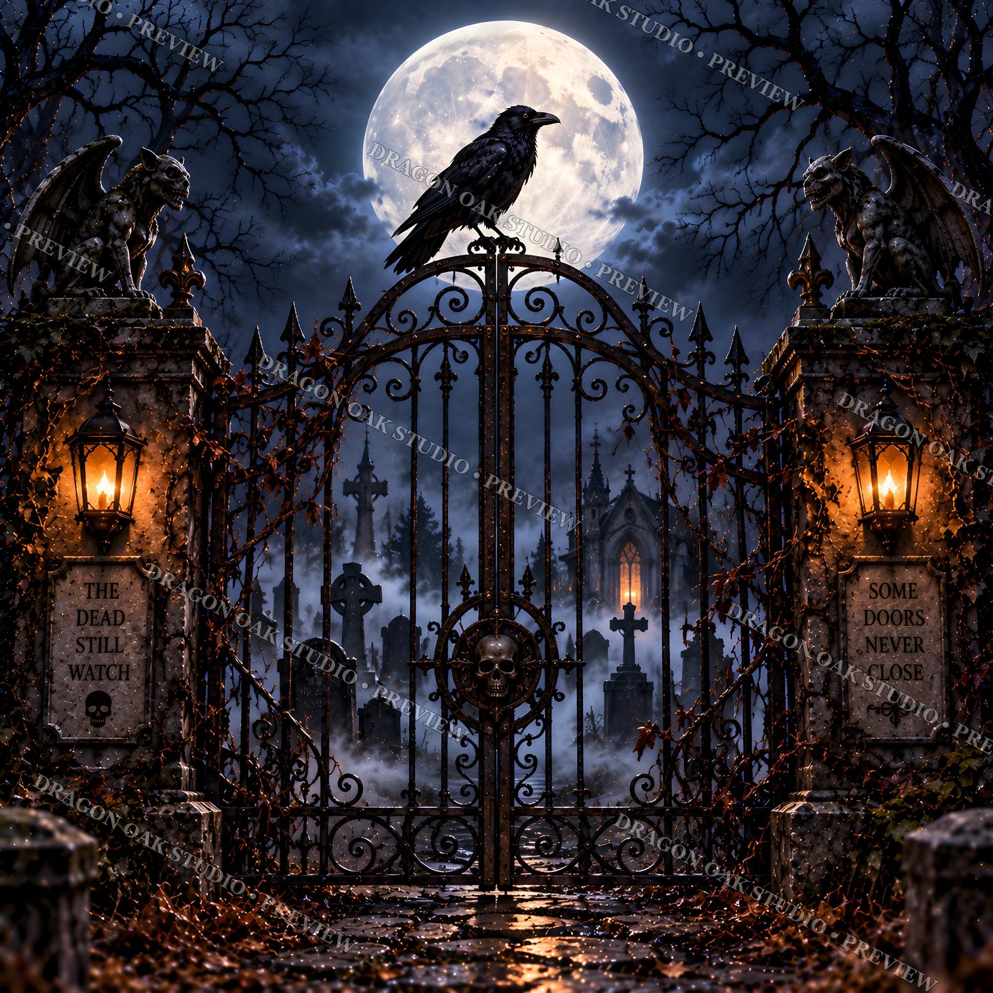 Gothic Cemetery Coaster PNG Bundle, Halloween Sublimation Files (Digital Download)