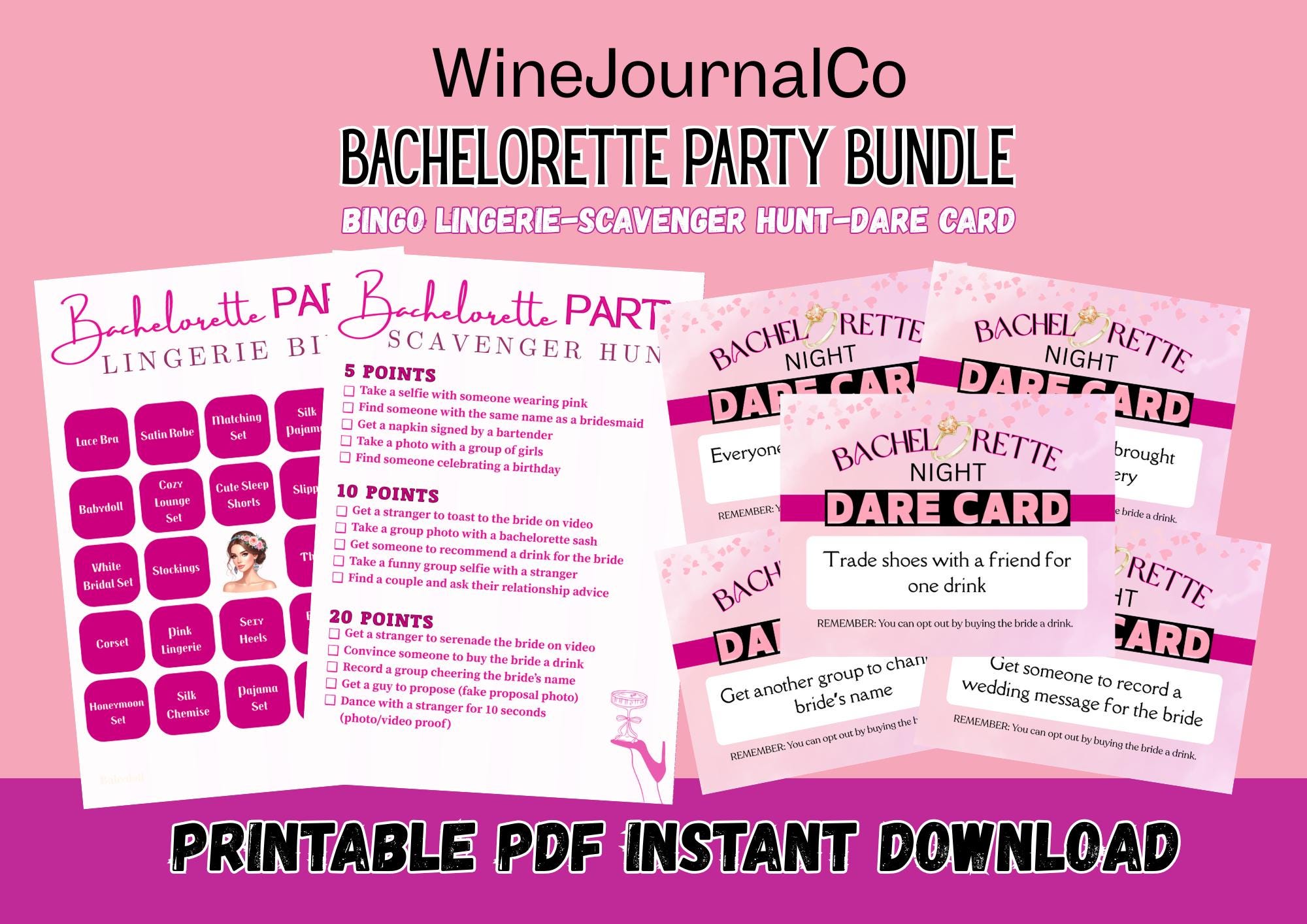 Bachelorette Party Games Bundle PDF File