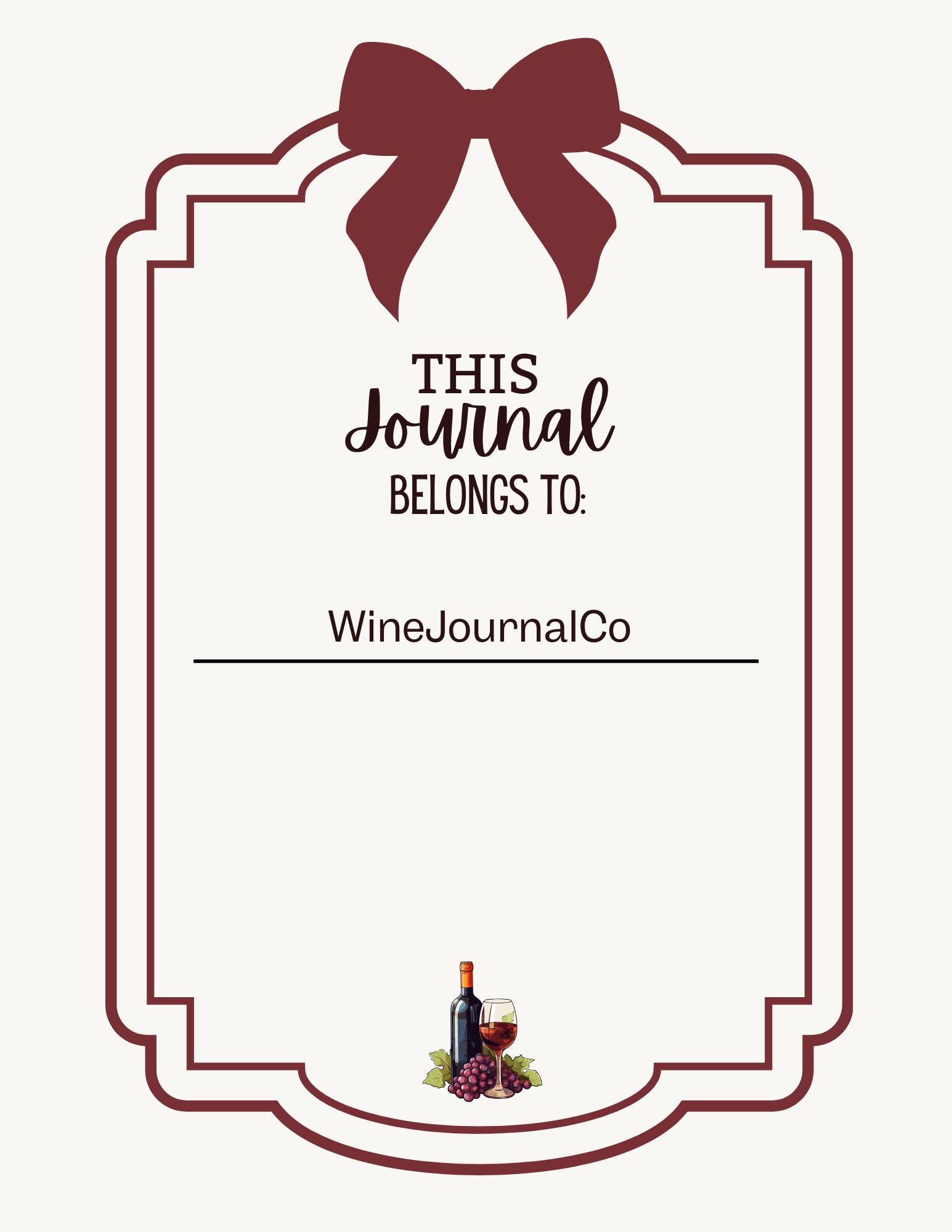 Wine Tasting Journal PDF Template 8.5" x 11"