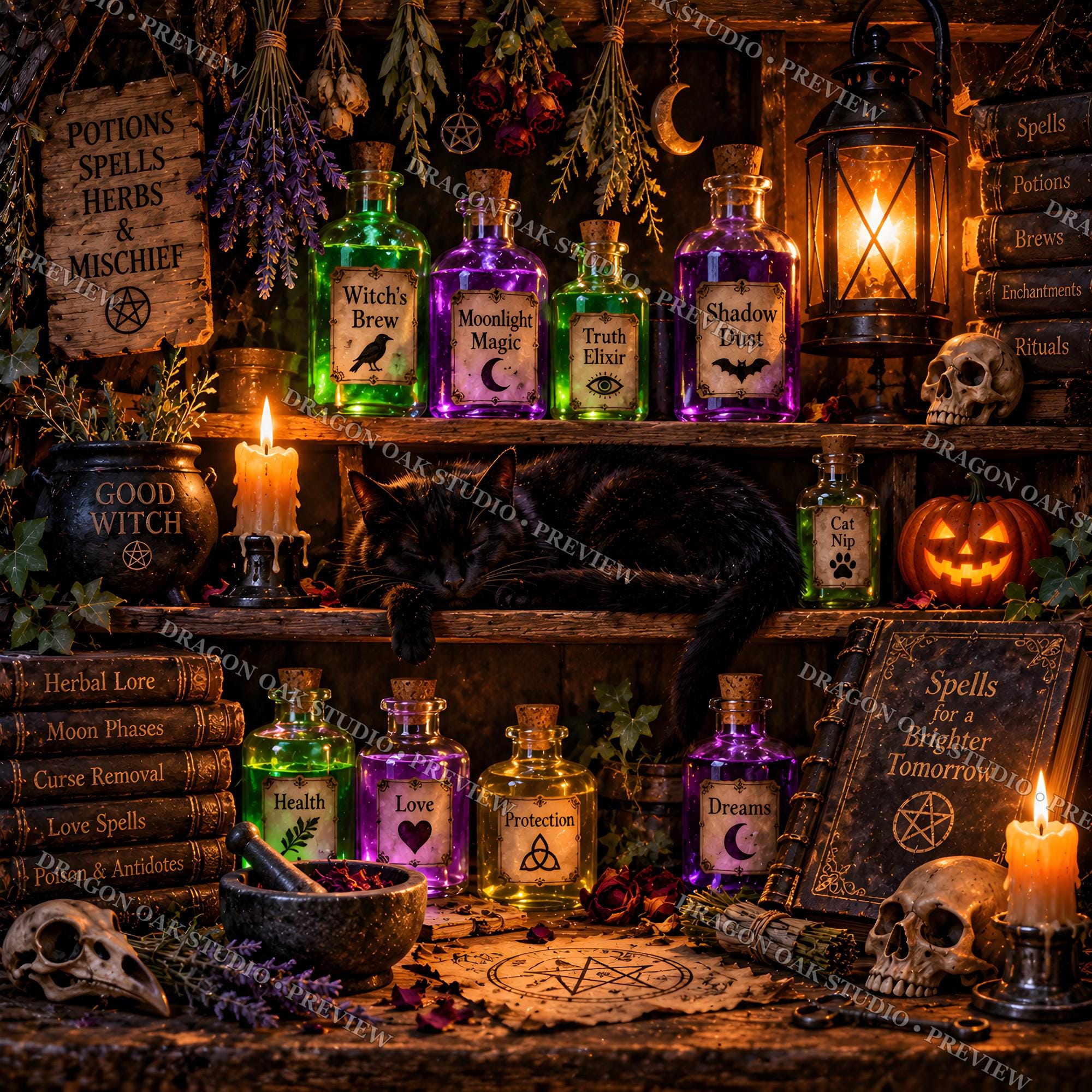 Witchcraft Coaster PNG Bundle, Halloween Potion & Tarot Designs (Digital Download)