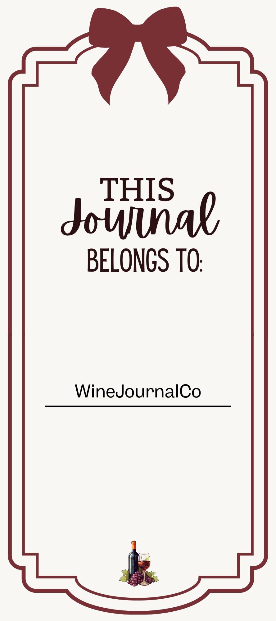 Wine Tasting Journal Template PDF 4" x 9"
