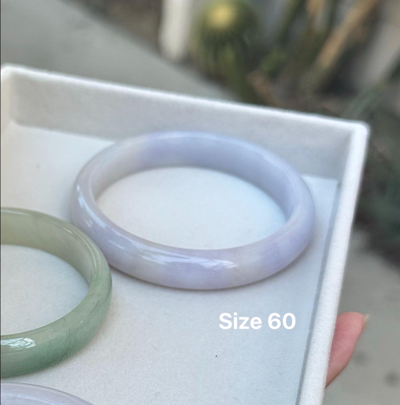 Certified Type-a 100% Lavender Natural Untreated Jadeite Bangle Feicui ...