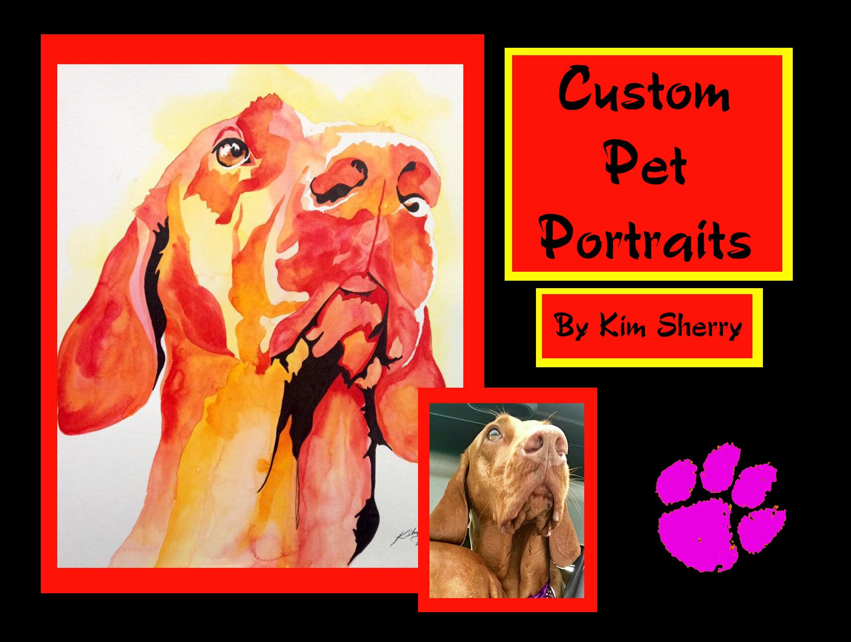 Custom Pet Portrait in Watercolor - Painting of Your Dog, Cat, Horse ...