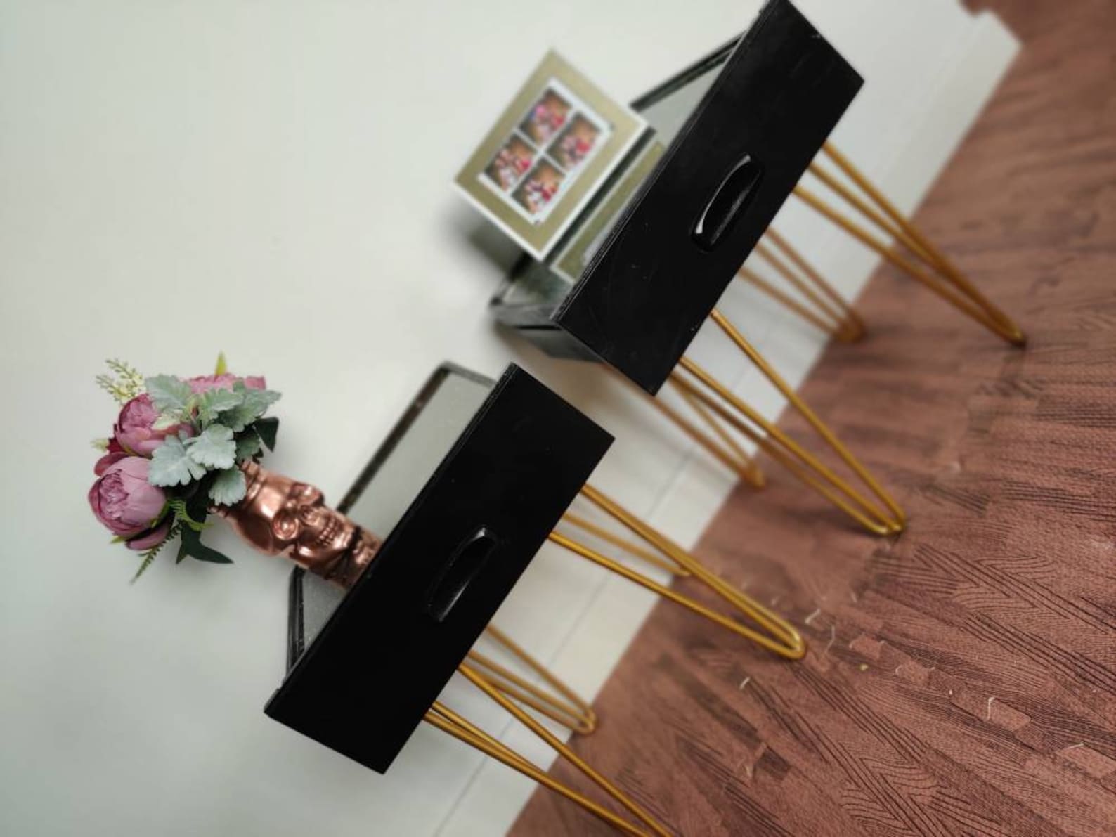 Black and Gold Bedside Tables or End Tables Etsy UK