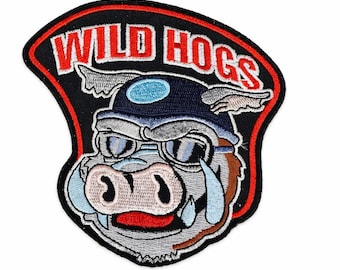 Badge thermocollant brodé mascotte de cochon pour veste