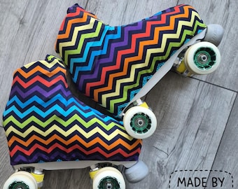 Rainbow Chevron Skate Boot Covers – Handmade Skate Protectors