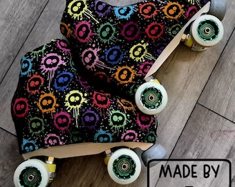 Handmade Rainbow Skulls Skate Boot Covers – Roller & Ice Skate Protectors