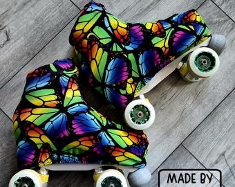 Rainbow Butterfly Skate Boot Covers – Handmade Skate Protectors