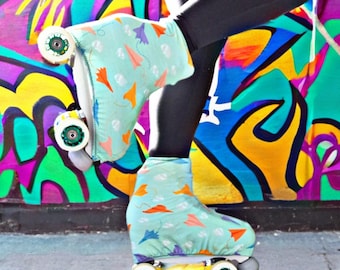Paper Planes Skate Boot Covers – Handmade Fabric Skate Protectors