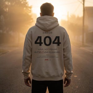 Sudadera con capucha "Error 404, amor propio", regalo de salud mental