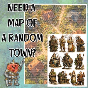 Modular Medieval Village Map | DnD Battle Map with NPC & Animal Tokens (Digital Download