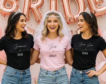 Comfort Colors® Bachelorette Party Shirts, Personalized Bridal Party Tees, Bride Bridesmaid Maid of Honor Shirt, Matching Wedding Tees