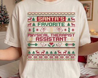 PTA Christmas Shirt, Physical Therapist Assistant Holiday Tee, Ugly Christmas Sweater Gift