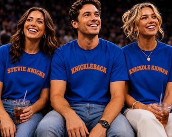 Custom Stevie Knicks Shirt, Stevie Knicks Tee, Blue and Orange Stevie Knicks Basketball Shirt, Blue Stevie Knicks Shirt, Knickleback