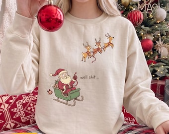Funny Santa Christmas Shirt, Sarcastic Holiday Shirt, White Elephant Gift, Funny Coworker Gift, Christmas Party Outfit, Secret Santa Gift