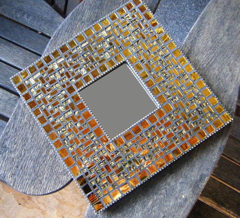 Mosaic Mirror in Gold Etsy
