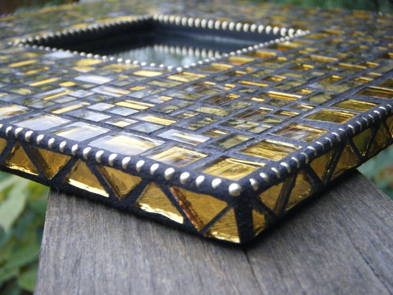 Mosaic Mirror in Gold Etsy