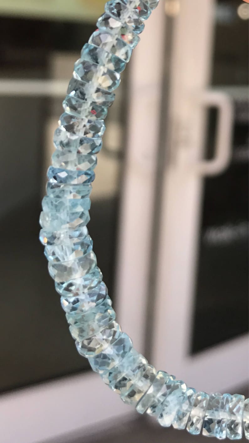 7 inches bracelet sterling silver natural aquamarine