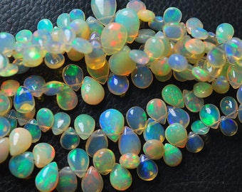 Genuine Ethiopian Opal Chip Rondelle Round Faceted Gemstone Natural Oval Micro Roundel Drop Oval Pear Chip Beads Opal Round Bead Opal Beads