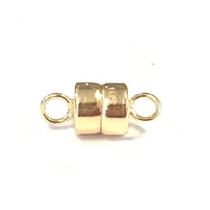 Magnetic clasp 14k solid yellow gold 4.5 mm button shape