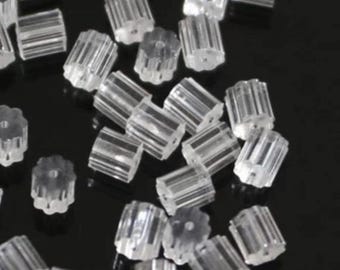500 Clear Silicone Earring Backs – Soft Rubber Ear Nuts (3x3 mm)