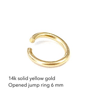 14K Gold Open Jump Ring – 6mm, 20.5 Gauge Solid Gold Jewelry Findings, Solid Gold Ring Connector, Gold Link Ring, 14k Fine Gold Findings