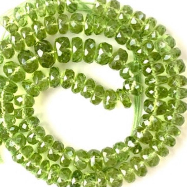 Natural big green  Peridot  5-6 mm by 15 beads