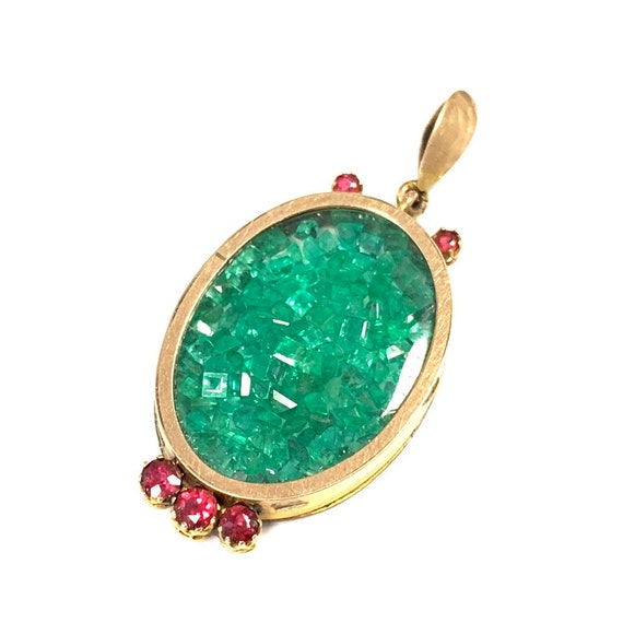 FINAL SALE Vintage 9 ct gold glass locket 109% nat