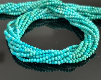 2 strands Sleeping Beauty Turquoise 2.5MM full strand faceted round