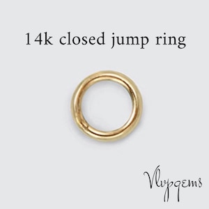 14K Solid Gold Closed Jump Ring 4mm, 22 Gauge for Fine Jewelry, Small Gold Soldered Jump Ring, Solid Gold Findings, Fine Jewelry Supplies
