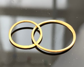 Connecteurs de liens à double cercles en or 24 carats, pendentifs à breloques à double cercles, liens plaqués or, fournitures de bijoux en or