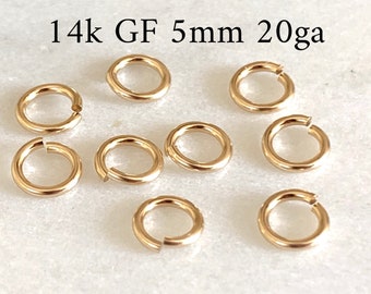 Gold Filled Jump Rings Open/Closed 5mm, Pack of 20