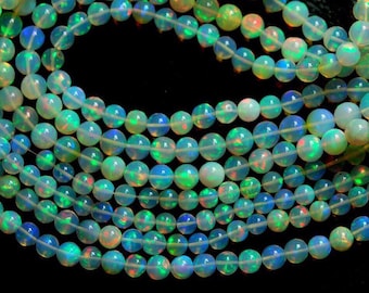 Véritable opale éthiopienne de 5-7 mm, perles rondes, pierres précieuses à facettes, micro-cocarde ovale, goutte ovale, perles de pépites de poire, perle ronde, opale, perles d'opale