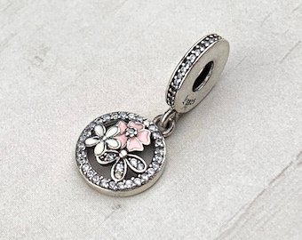 Charm fleur en argent sterling cz