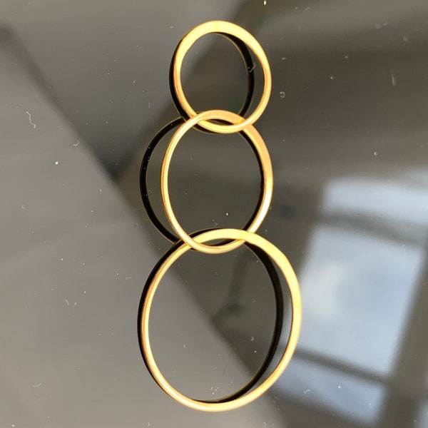 Gold vermeil triple circles links connectors, infinity links, Triple circles pendants charms, gold links for jewelry making