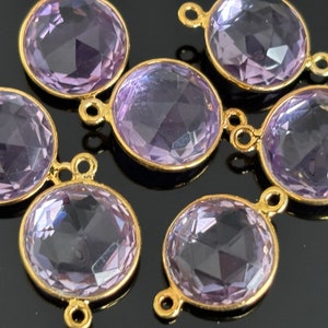 AAA 10 mm connecteurs améthyste pendentif bijoux pierres précieuses liens pour bracelets or bague améthyste améthyste naturelle connecteurs de pierres précieuses Purple-A Rose Cut 2R