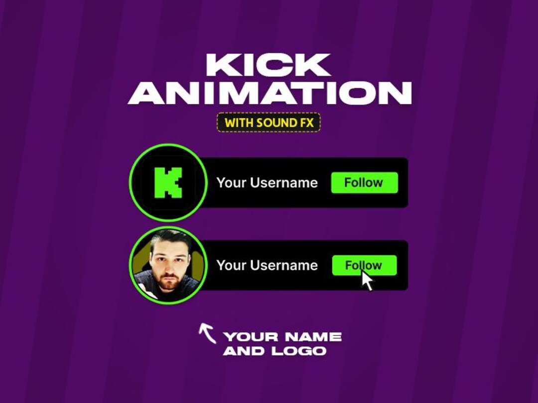 Slide Kick Animation Personalized Animated Kick Follow Popup With Sound Effects - Etsy