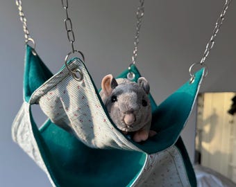 Hamaca personalizada de doble capa para mascotas pequeñas / Ratas, chinchillas, hurones, ratones, accesorios para degús / Forro polar antipilling