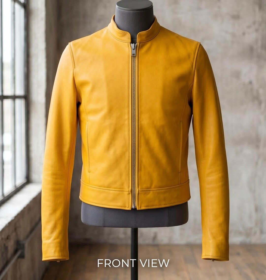 Handmade Cafe Racer Biker Jakcet - Genuine Leather Minimalist Slim Fit ...