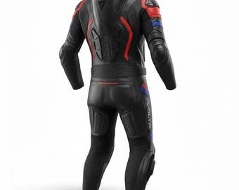 Men's Cowhide Leather Motorcycle Racing Suit – MotoGP Style Biker Track Gear