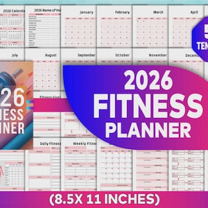 Digital Fitness Planner: Workouts, Meals, Weight Loss Journal & Habit Tracker for Good notes