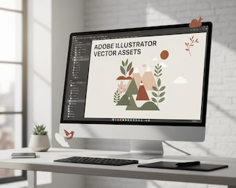 Art Deco Illustrator-toolkit | Geometrische penselen, grafische stijlen (digitale download)