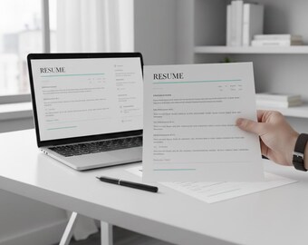 Moderne CV-sjabloon | Schoon cv-ontwerp met sollicitatiebrief (digitale download)