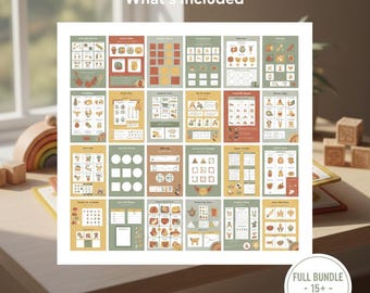 Toddler Busy Book | Montessori Activity Binder | Preschool Learning Pages | PDF Printable | Homeschool Worksheets