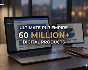 60 Million+ PLR Digital Products Bundle, Master Resell Rights, Ebooks, Canva Templates (Digital Download)
