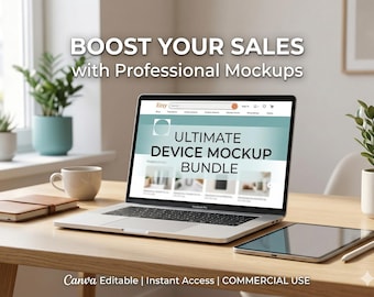Minimalist Mockup Bundle | Professional Etsy Shop Display Templates (Digital Download)
